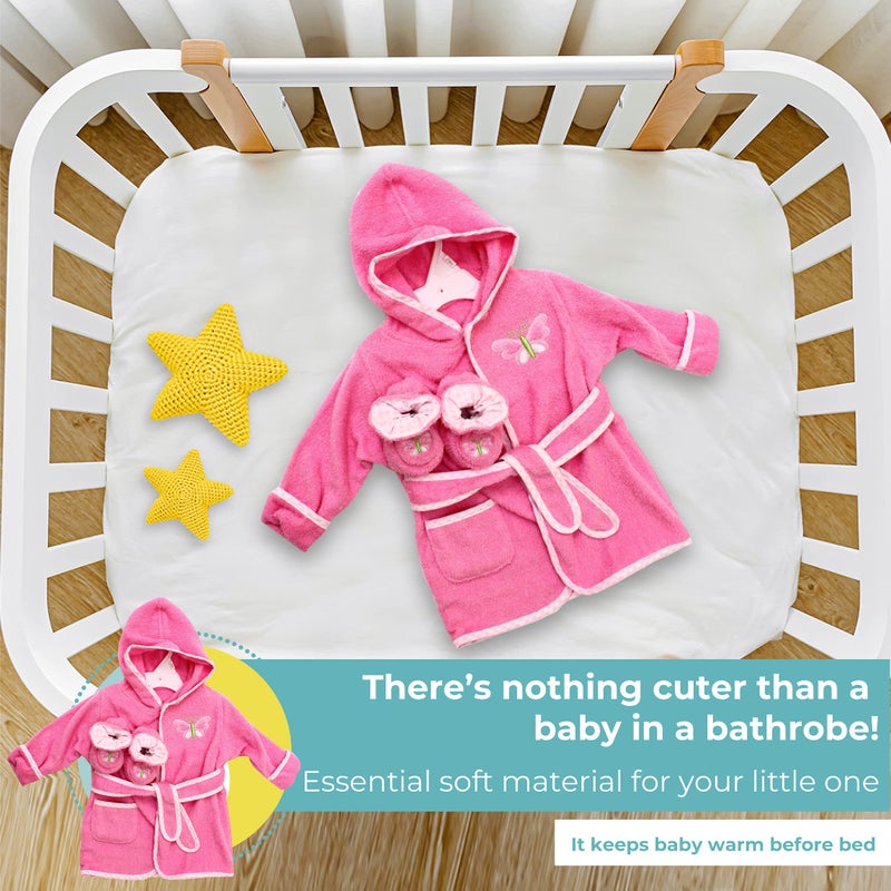 Spasilk 100% Cotton Hooded Terry Bathrobe with Booties â€” Baby Girl Gifts â€” Baby Boy Gifts â€” One Size â€” Shower Gift - Image 5